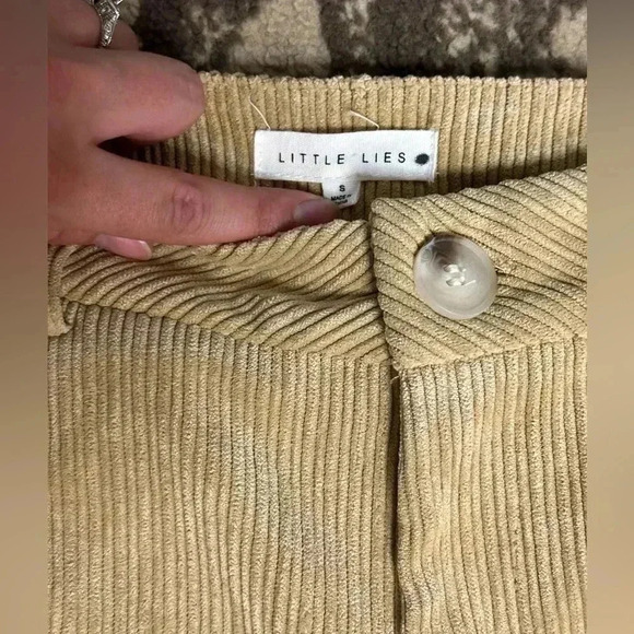 Little Lies Tan Corduroy Pants Slacks Small - Picture 3 of 5